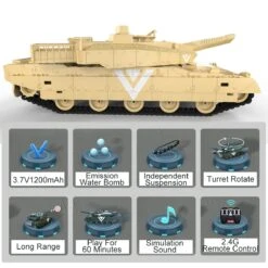 12CH Remote Control Tank 360° Rotation Water Bullets Tank 4WD Tracked Combat Vehicles -Children Toys Sale 611psdtVCrL