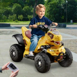 Toddler 12V Dinosaur Ride-on Car 4-wheel Dual Drive ATV Parental Remote Control Electric Car 14 Toddler 12V Dinosaur Ride-on Car 4-wheel Dual Drive ATV Parental Remote Control Electric Car -Children Toys Sale 6V Dinosaur Ride on ATV Electric Car 2