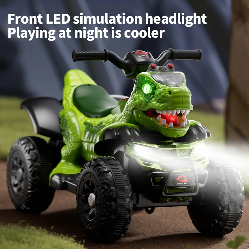 6V Dinosaur Ride-on ATV Kids Electric Car 4-Wheel Off-road Vehicles With LED Lights & Music 11 6V Dinosaur Ride-on ATV Kids Electric Car 4-Wheel Off-road Vehicles With LED Lights & Music - Image 11