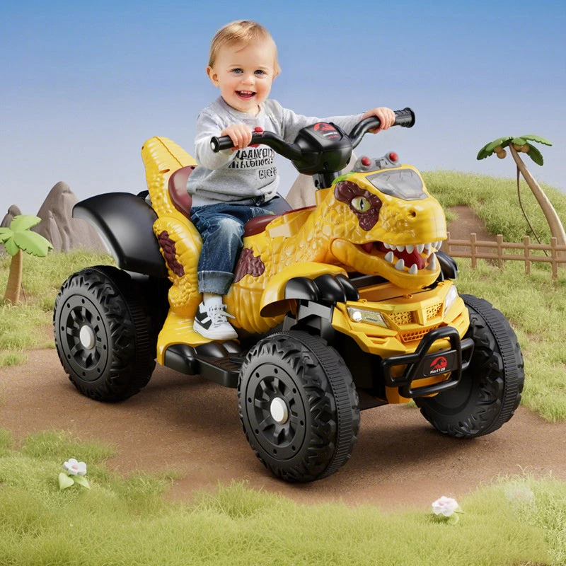 6V Dinosaur Ride-on ATV Kids Electric Car 4-Wheel Off-road Vehicles With LED Lights & Music 2 6V Dinosaur Ride-on ATV Kids Electric Car 4-Wheel Off-road Vehicles With LED Lights & Music - Image 2