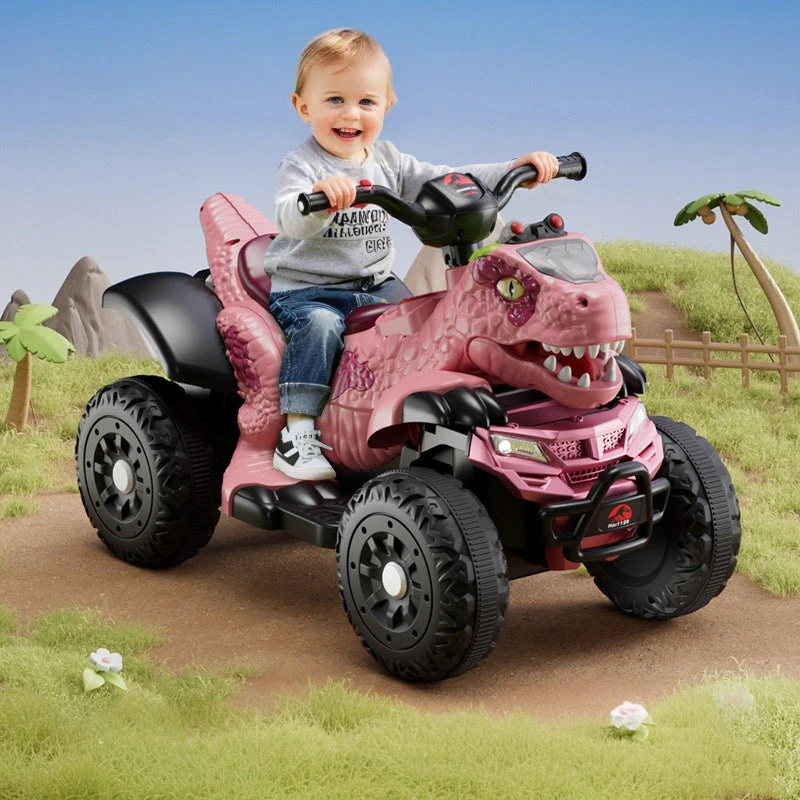 6V Dinosaur Ride-on ATV Kids Electric Car 4-Wheel Off-road Vehicles With LED Lights & Music 4 6V Dinosaur Ride-on ATV Kids Electric Car 4-Wheel Off-road Vehicles With LED Lights & Music - Image 4