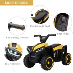 6V Kids ATV Dual Motors 4 Wheeler Off-Road Electric ATV Ride On Car Wih Light Music For Boys & Girls -Children Toys Sale 6V Kids ATV 4 Wheeler Ride on Car 4