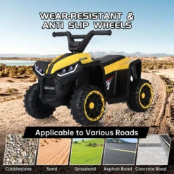 6V Kids ATV Dual Motors 4 Wheeler Off-Road Electric ATV Ride On Car Wih Light Music For Boys & Girls -Children Toys Sale 6V Kids ATV 4 Wheeler Ride on Car 5