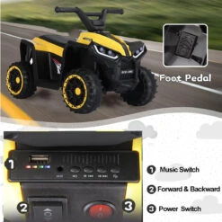 6V Kids ATV Dual Motors 4 Wheeler Off-Road Electric ATV Ride On Car Wih Light Music For Boys & Girls -Children Toys Sale 6V Kids ATV 4 Wheeler Ride on Car 6