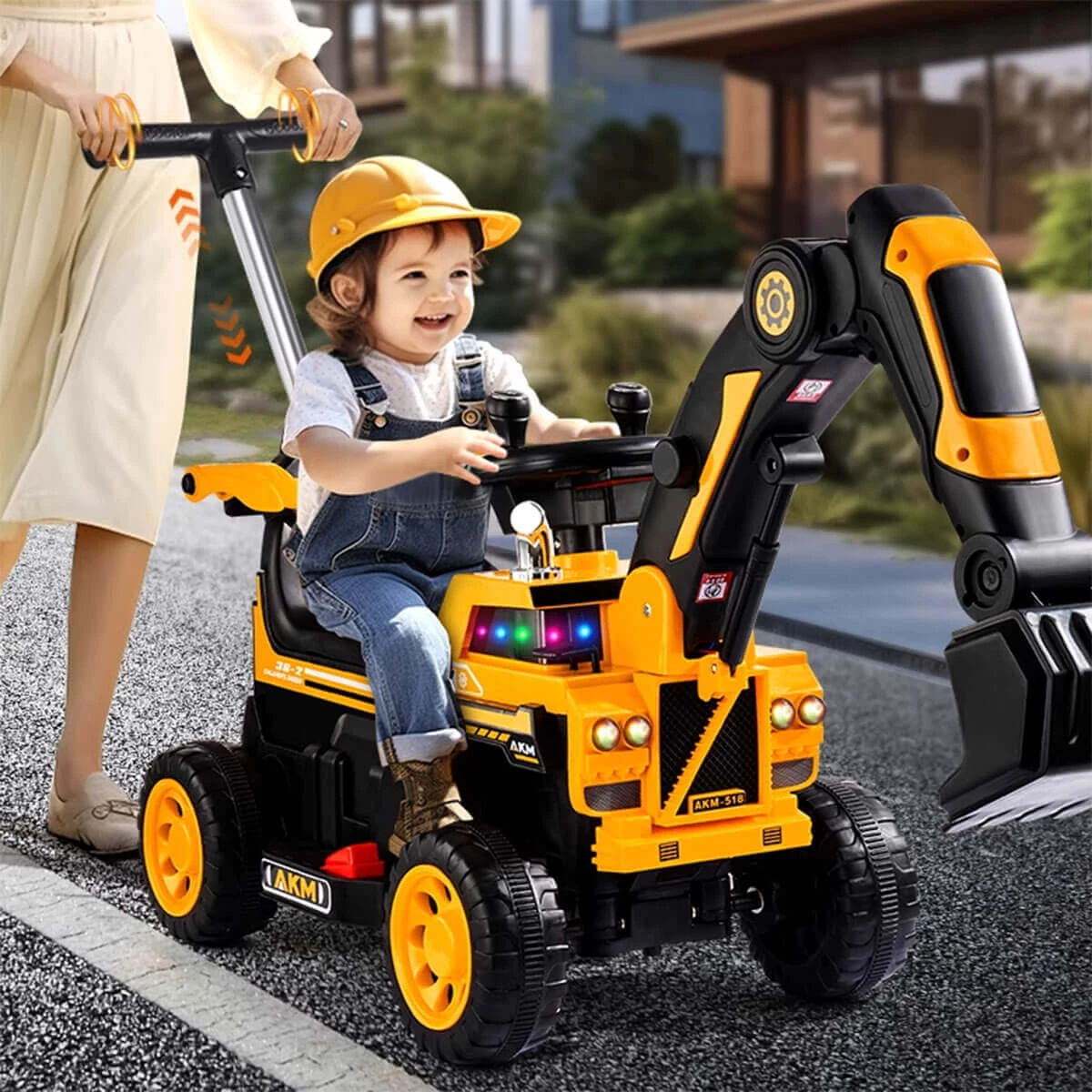 3-In-1 Toddler 6V Ride-On Push Car Kids 4WD Rechargeable Excavator With Fully Electric Digging Arm 1 3-In-1 Toddler 6V Ride-On Push Car Kids 4WD Rechargeable Excavator With Fully Electric Digging Arm