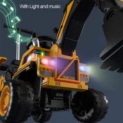 Kids Electric Ride-On Excavator W/ Push Bar Extended Wide Safe Seat With Front Power Arm & Light Music -Children Toys Sale 6V Kids Electric Excavator Ride On Car 3