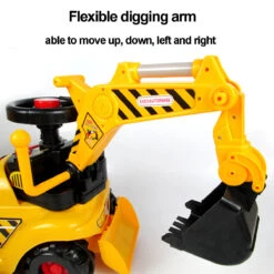 6V Kids Electric Excavator With Digging & Grabbing Outdoor Indoor Ride On Toy With Helmet & Music -Children Toys Sale 6V Kids Electric Excavator 1