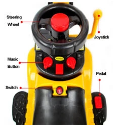6V Kids Electric Excavator With Digging & Grabbing Outdoor Indoor Ride On Toy With Helmet & Music -Children Toys Sale 6V Kids Electric Excavator 3