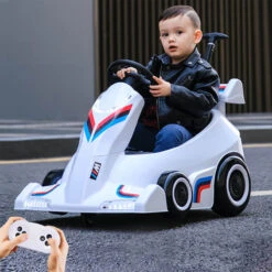Kids Electric Go Kart With Remote & Adjustable Push Bar Dual Drive Drift Ride On Cars For Boys Girls -Children Toys Sale 6V Kids Electric Go Kart 1