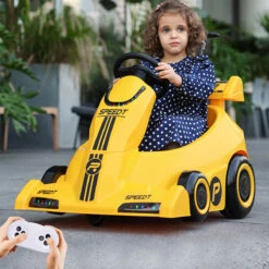 Kids Electric Go Kart With Remote & Adjustable Push Bar Dual Drive Drift Ride On Cars For Boys Girls -Children Toys Sale 6V Kids Electric Go Kart 13