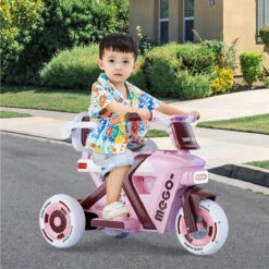 6V Kids Electric Motorcycle 3 Wheels Car Large Battery Powered Ride On Toys Enlarge Backrest With Guardrail -Children Toys Sale 6V Kids Electric Motorcycle 3 Wheels Car 12