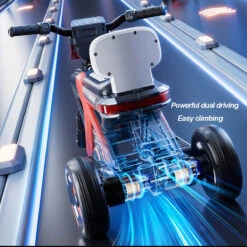 6V Kids Electric Motorcycle 3 Wheels Car Large Battery Powered Ride On Toys Enlarge Backrest With Guardrail -Children Toys Sale 6V Kids Electric Motorcycle 3 Wheels Car 4