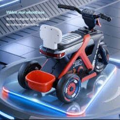 6V Kids Electric Motorcycle 3 Wheels Car Large Battery Powered Ride On Toys Enlarge Backrest With Guardrail -Children Toys Sale 6V Kids Electric Motorcycle 3 Wheels Car 5