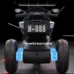 6V Kids Electric Motorcycle Dual Drive 3 Wheels Car Large Battery Powered With Bluetooth For Boys & Girls -Children Toys Sale 6V Kids Electric Motorcycle Dual Drive 3 Wheels Car 8