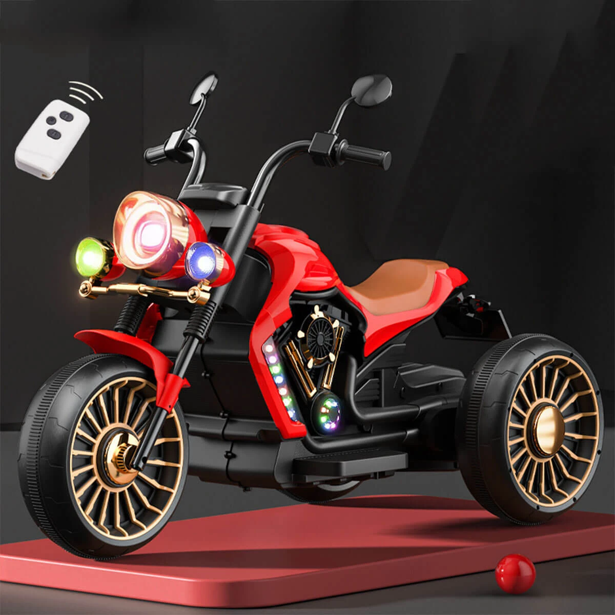 6V Kids Electric Motorcycle With Remote & Music 3 Wheels Car Dual Drive For Boys & Girls 3 6V Kids Electric Motorcycle With Remote & Music 3 Wheels Car Dual Drive For Boys & Girls - Image 3