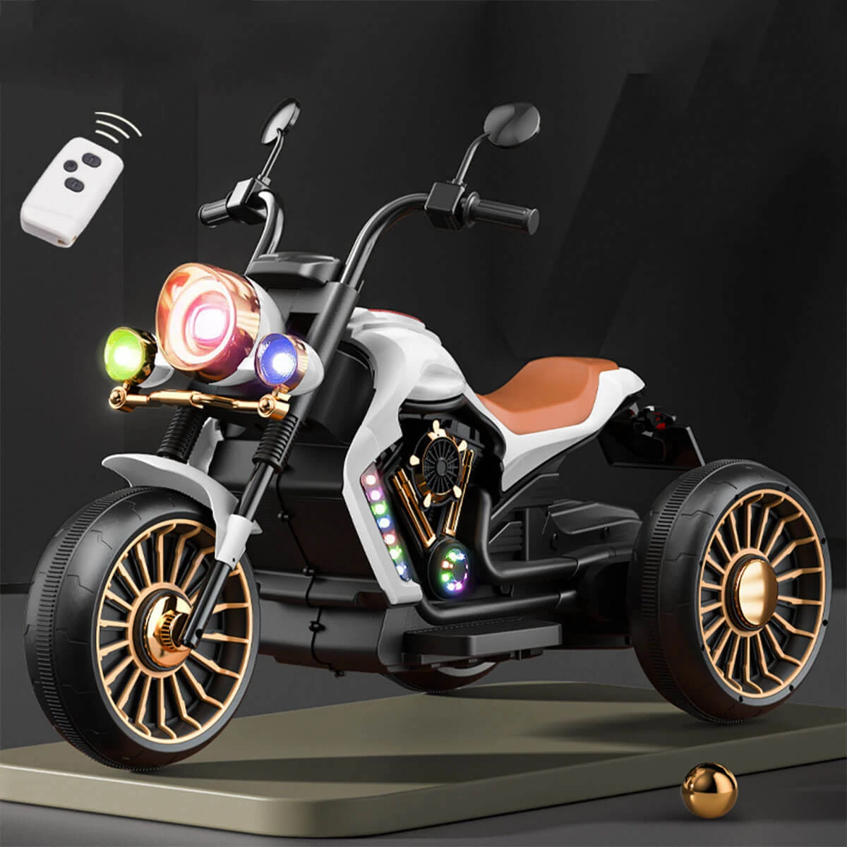 6V Kids Electric Motorcycle With Remote & Music 3 Wheels Car Dual Drive For Boys & Girls 4 6V Kids Electric Motorcycle With Remote & Music 3 Wheels Car Dual Drive For Boys & Girls - Image 4