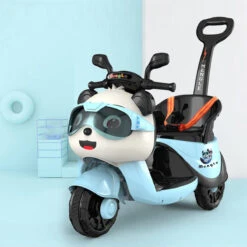 6V Kids Electric Motorcycle 3 Wheels Cartoon Car Ride On Toys With Lights & Music
