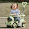 6V Kids Electric Ride On Car Adjustable Push Bar 3-IN-1 Push Car With Lights & Music