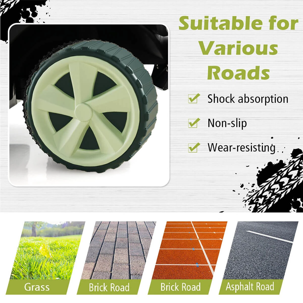 6V Kids Electric Ride On Car Adjustable Push Bar 3-IN-1 Push Car With Lights & Music 7 6V Kids Electric Ride On Car Adjustable Push Bar 3-IN-1 Push Car With Lights & Music - Image 7