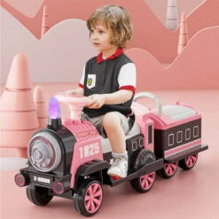 6V Ride On Train Battery Powered Spray Train Rides Dual Drive Electric Ride On Car With Light & Music -Children Toys Sale 6V Ride On Train Battery Powered 13
