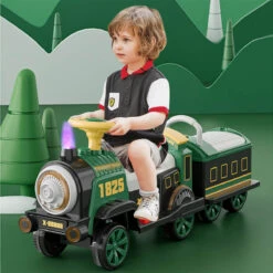 6V Ride On Train Battery Powered Spray Train Rides Dual Drive Electric Ride On Car With Light & Music -Children Toys Sale 6V Ride On Train Battery Powered 14