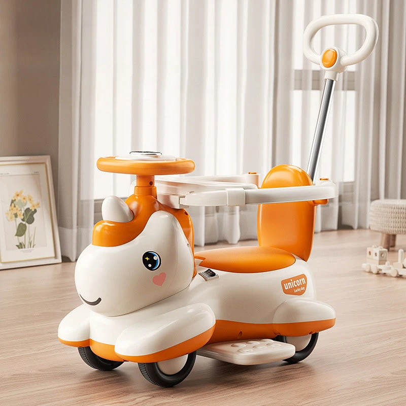 6V Unicorn 4-in-1 Kids Electric Car Bluetooth Ride-On Toy Detachable Push Handle With Music Light 4 6V Unicorn 4-in-1 Kids Electric Car Bluetooth Ride-On Toy Detachable Push Handle With Music Light - Image 4