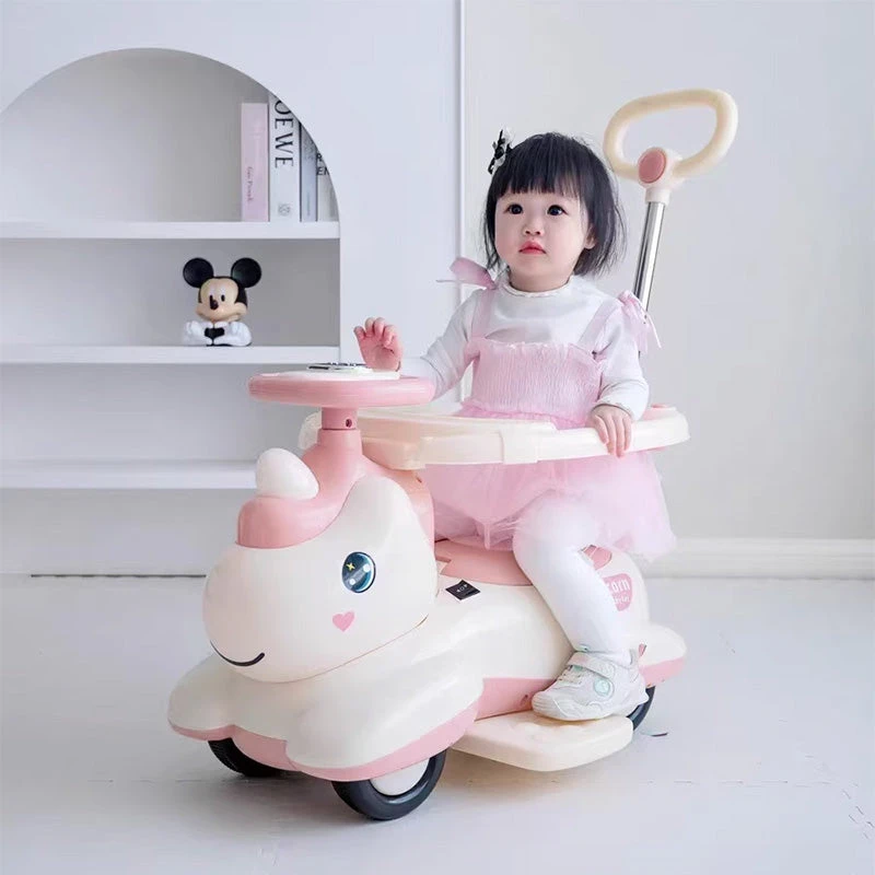 6V Unicorn 4-in-1 Kids Electric Car Bluetooth Ride-On Toy Detachable Push Handle With Music Light 2 6V Unicorn 4-in-1 Kids Electric Car Bluetooth Ride-On Toy Detachable Push Handle With Music Light - Image 2
