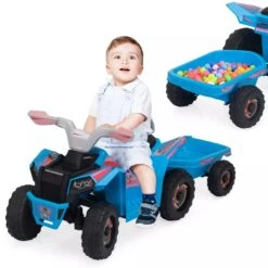 6V Kids Ride-On ATV With Detachable Trailer – Electric Quad For Ages 3-6, Bluetooth, Music, & Safe Design -Children Toys Sale 6V Kids Ride On ATV with Detachable Trailer 13