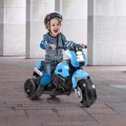 6V Kids Ride On Motorcycle With Headlights Battery-Powered 3-Wheel Bicycle Car