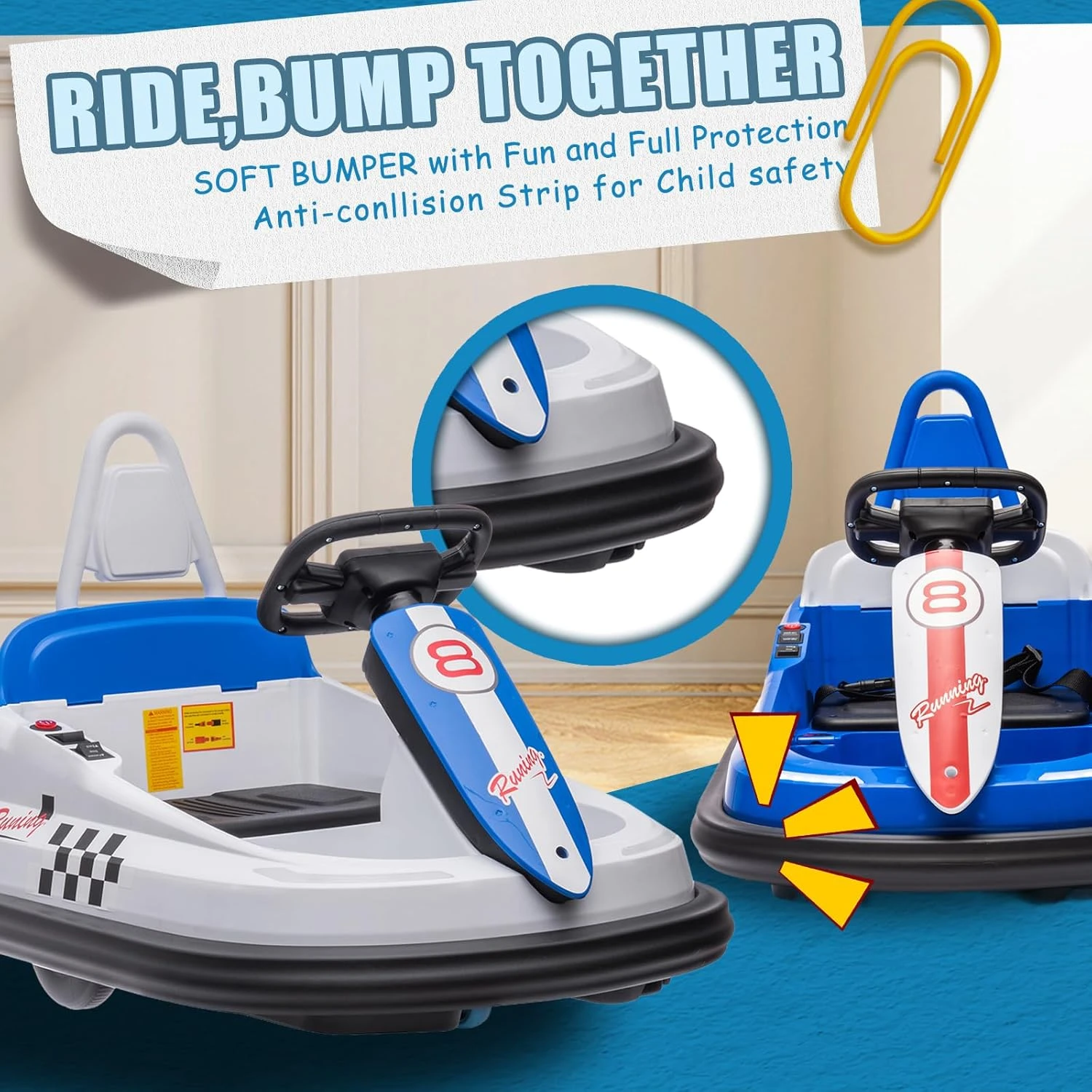 6V Kids Ride On Electric Go Kart With Remote Control LED Lights & Bluetooth Safe Bumper Car 2 6V Kids Ride On Electric Go Kart With Remote Control LED Lights & Bluetooth Safe Bumper Car - Image 2