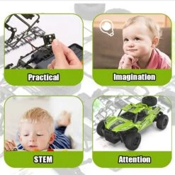 DIY 1/18 Remote Control Car 2.4G Off-road Short Truck Educational Assembly Toys -Children Toys Sale 71VqO6ZZeEL