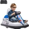 6V Kids Ride On Electric Go Kart With Remote Control LED Lights & Bluetooth Safe Bumper Car