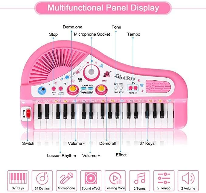 Kids Piano Toy With Keyboard And Microphone, Good Christmas Gift 5 Kids Piano Toy With Keyboard And Microphone, Good Christmas Gift - Image 5