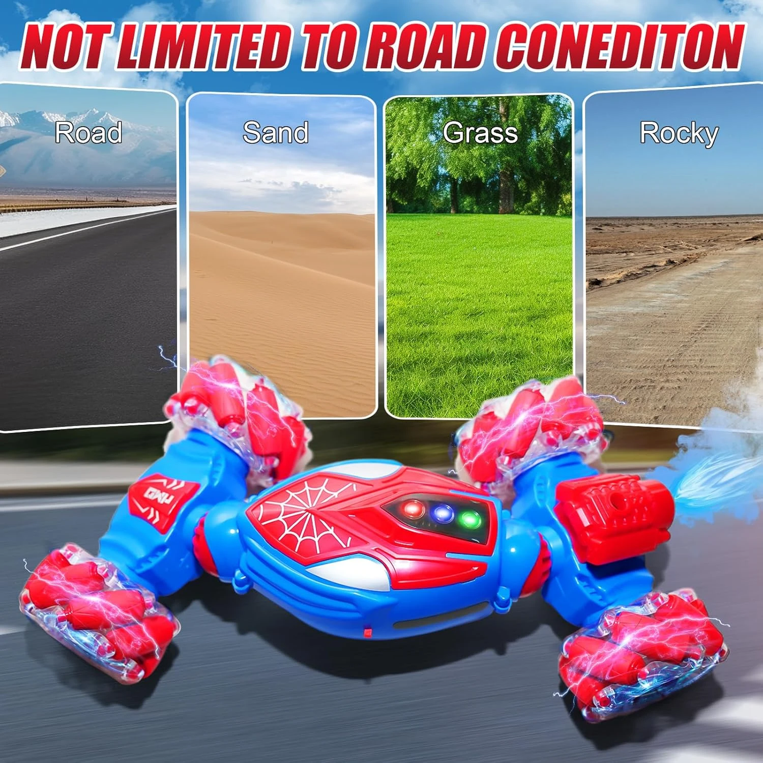 2.4G RC Stunt Car 360° Rotation 4WD Twist Spray Car Dual Control Climbing Car With Light 10 2.4G RC Stunt Car 360° Rotation 4WD Twist Spray Car Dual Control Climbing Car With Light - Image 10