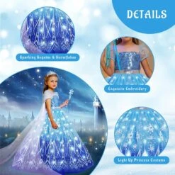 Elsa Costume Princess Dress Girls Light Up Dress Snowflake Trailing Party Dress Birthday Dres 20 Elsa Costume Princess Dress Girls Light Up Dress Snowflake Trailing Party Dress Birthday Dres -Children Toys Sale 81mGKx58sGL. AC SL1500