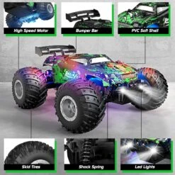 20KM/H Remote Control Car 1/18 RC Monster Off-road Truck All Terrain RC Car With Colorful Light -Children Toys Sale 81pa6BjenFL. SL1500