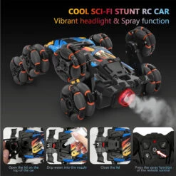 8WD Remote Control Car 2.4G Drift Stunt RC Car Double-Sided Climbing Car With Spray & Light -Children Toys Sale 8WD Remote Control Drift Stunt Car 1