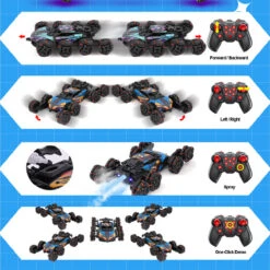 8WD Remote Control Car 2.4G Drift Stunt RC Car Double-Sided Climbing Car With Spray & Light -Children Toys Sale 8WD Remote Control Drift Stunt Car 3