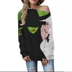 Women Wicked T-shirt The Witch Summer Tee Green Elphaba Costume For Adult