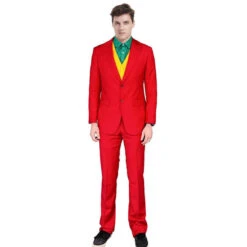 Joker Costume Kids Adult Arthur Fleck Halloween Uniform Full Set Joker Red Cosplay Outfit