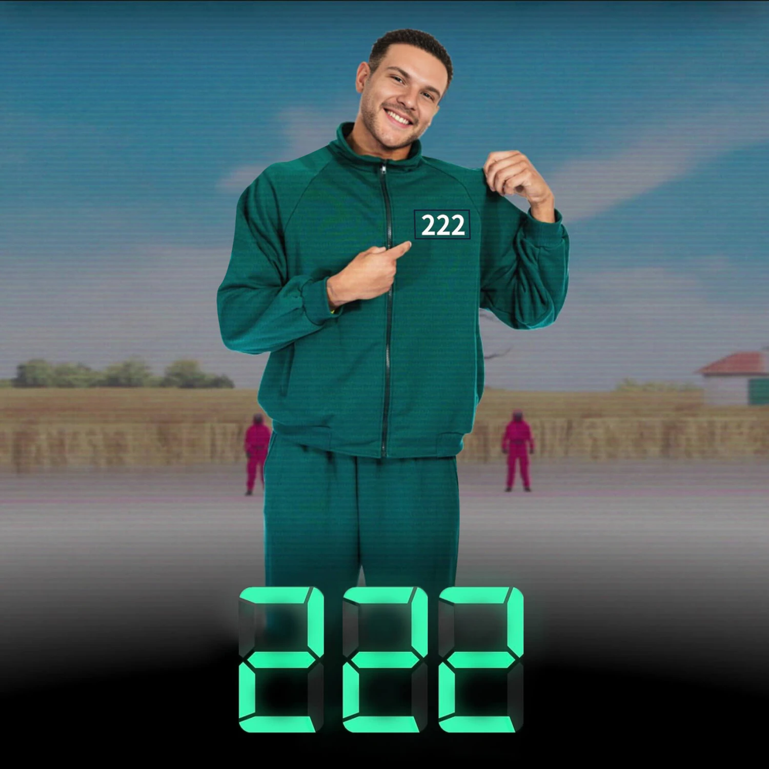 Adult Player Tracksuit Costume Set Game 2 Cosplay Green Jacket And Pants 4 Adult Player Tracksuit Costume Set Game 2 Cosplay Green Jacket And Pants - Image 4