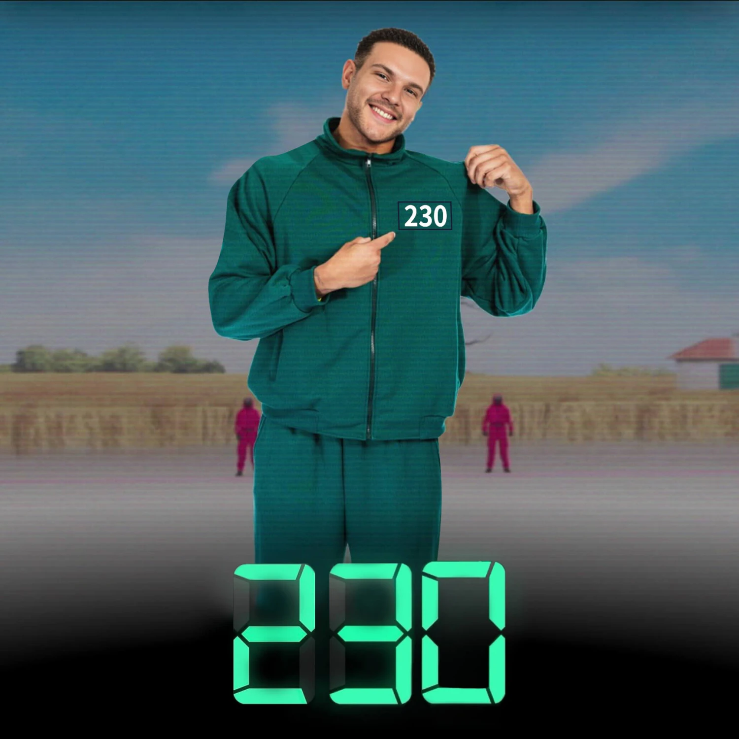 Adult Player Tracksuit Costume Set Game 2 Cosplay Green Jacket And Pants 3 Adult Player Tracksuit Costume Set Game 2 Cosplay Green Jacket And Pants - Image 3