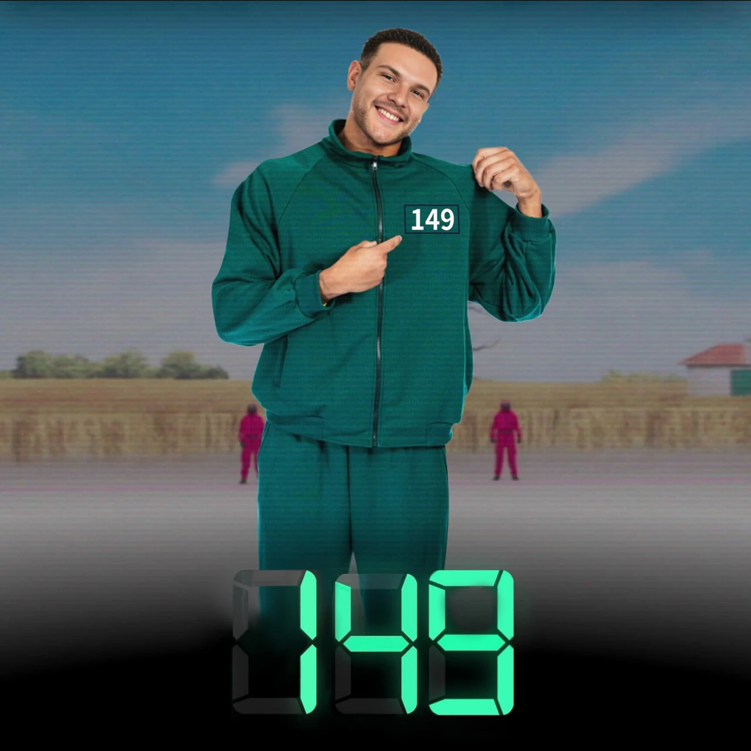 Adult Player Tracksuit Costume Set Game 2 Cosplay Green Jacket And Pants 5 Adult Player Tracksuit Costume Set Game 2 Cosplay Green Jacket And Pants - Image 5