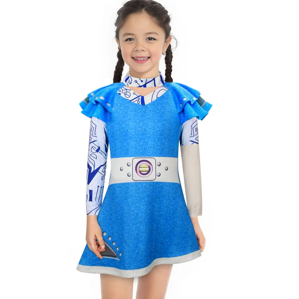 A-Li Aliens Dress Girls Halloween Costume Newest Zombies Cosplay Outfit 1 A-Li Aliens Dress Girls Halloween Costume Newest Zombies Cosplay Outfit