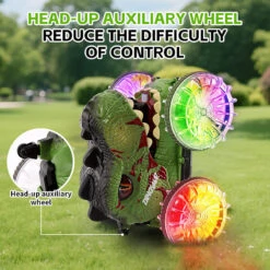 Amphibious RC Car 360° Stunt Dinosaur Car Waterproof 4WD Spray Water Car Colored Wheels -Children Toys Sale Amphibious RC Car Stunt Dinosaur Car 1