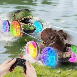 Amphibious RC Car 360° Stunt Dinosaur Car Waterproof 4WD Spray Water Car Colored Wheels -Children Toys Sale Amphibious RC Car Stunt Dinosaur Car 3