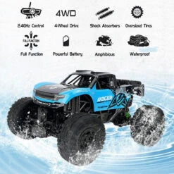 Amphibious RC Car 100% Waterproof Off-Road Monster Vehicle 2.4GH Remote Control Truck -Children Toys Sale Amphibious RC Truck 1