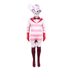 Kids Angel Dust Costume Hazbin Hotel Cosplay Outfit Anthony Jumpsuit And Helmet 2pcs Suit