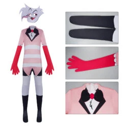 Hazbin Hotel Cosplay Jumpsuit With Mask Party Carnival Halloween Costumes -Children Toys Sale AngelPINK