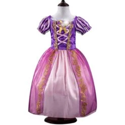 Long Hair Princess Dress Little Girls Pink Purle Outfit Halloween Party Dress Ball Gown -Children Toys Sale Angelgirlprincessdress 1